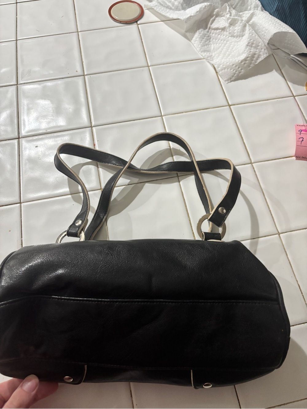 XOXO Black Shoulder Bag with Yellow & Green Butterfly Emblem - Picture 4 of 5